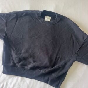 Abercrombie Fitch Black Soft A&F Max Essentials Crewneck Sweatshirt Size Medium